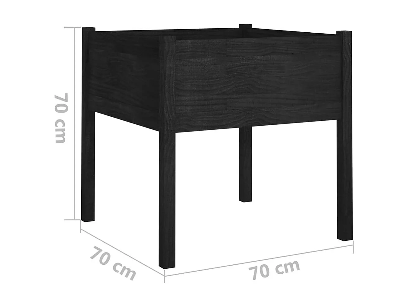 Jardinière bac lit surélevé bois marron 70 x 70 x 70 cm 02_0038563