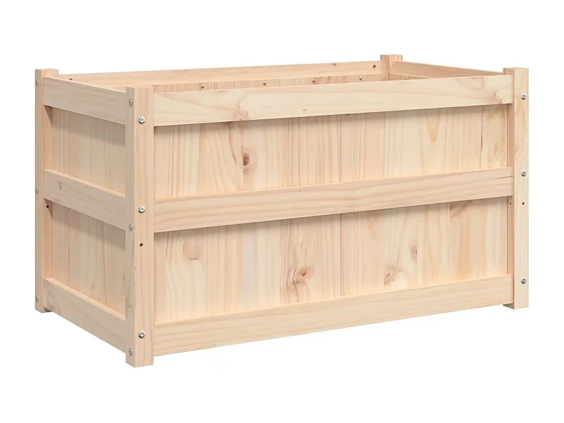 Macetero bancal elevado plantas flores terraza exterior jardín 90 x 50 x 50 cm madera maciza de pino marrón 02_0038568