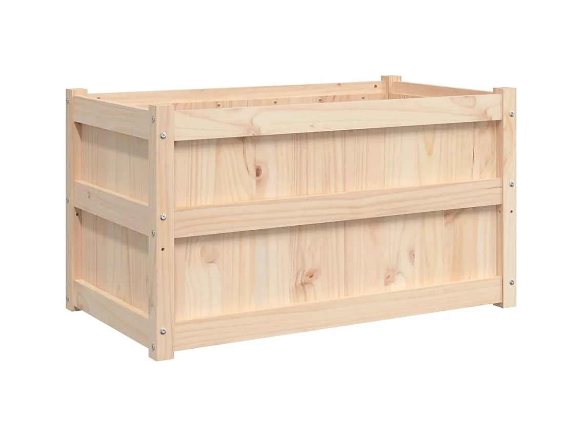 Vaso per fioriera aiuola rialzata piante fiori terrazza giardino esterno 90 x 50 x 50 cm legno di pino massiccio marrone 02_0038568