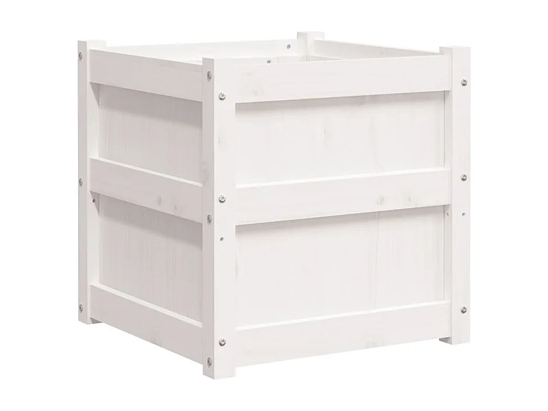 Jardinière bac lit surélevé bois blanche 50 x 50 x 50 cm 02_0037666