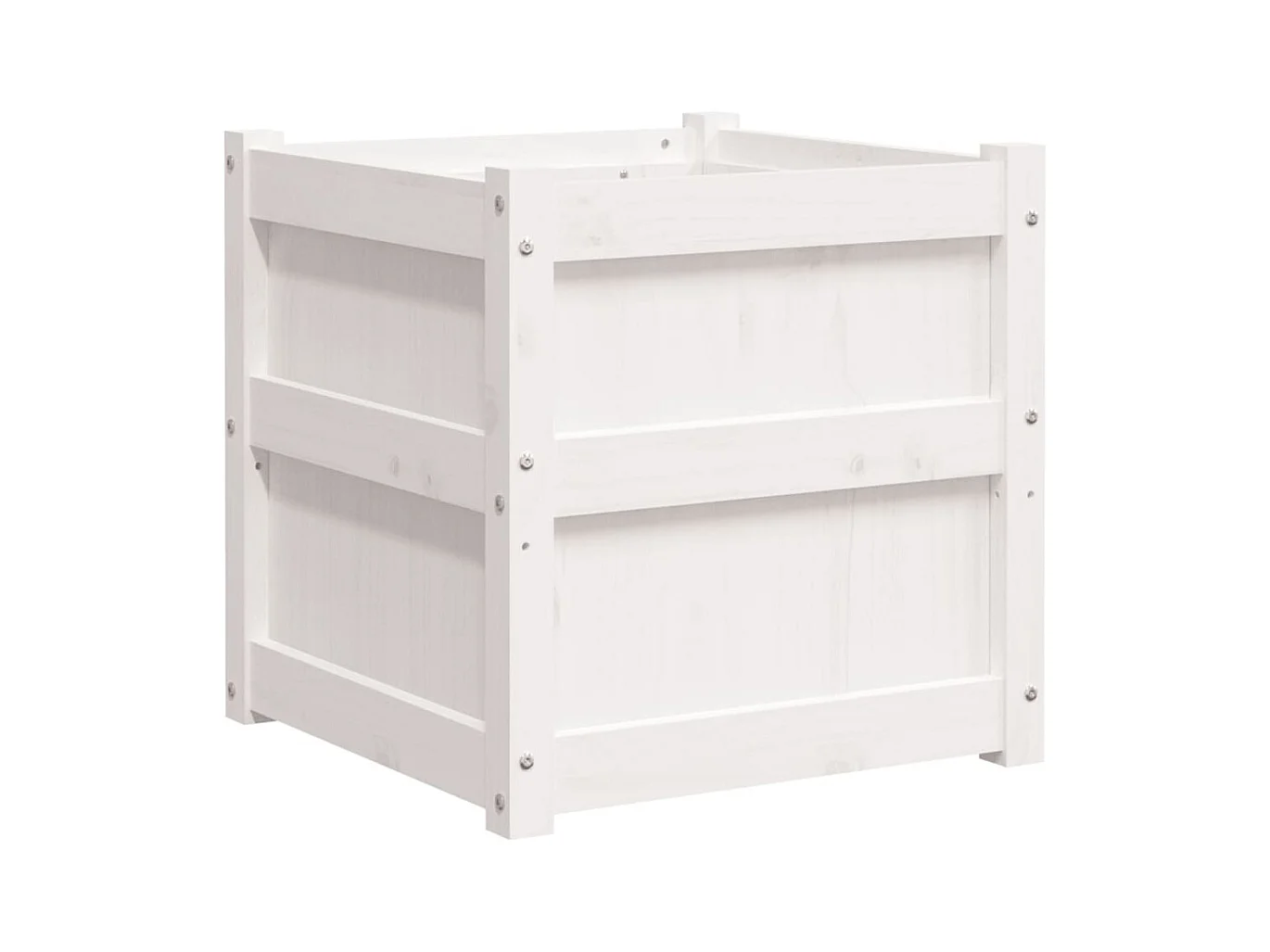 Jardinière bac lit surélevé bois blanche 50 x 50 x 50 cm 02_0037666