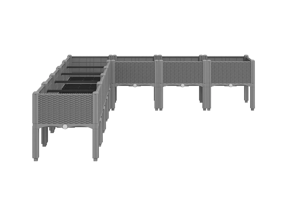 Jardinière bac lit surélevé grise 200 x 160 x 42 cm 02_0038175