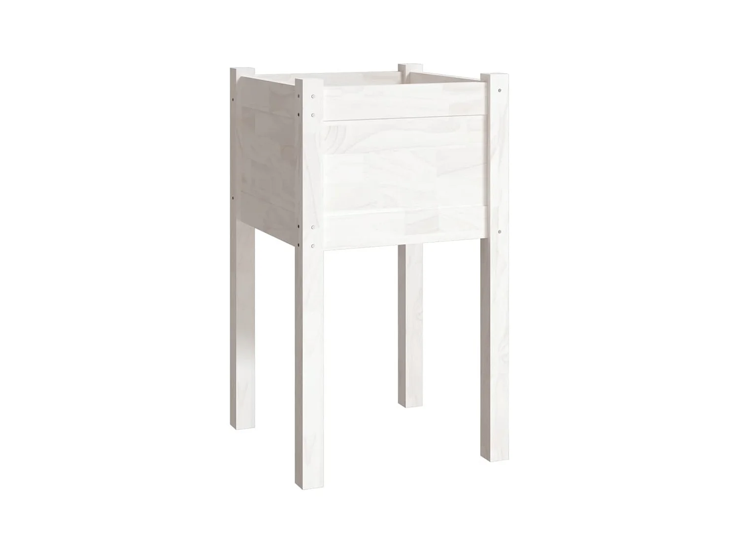 Macetero bancal elevado plantas flores terraza exterior jardín 40 x 40 x 70 cm madera maciza de pino blanco 02_0038549
