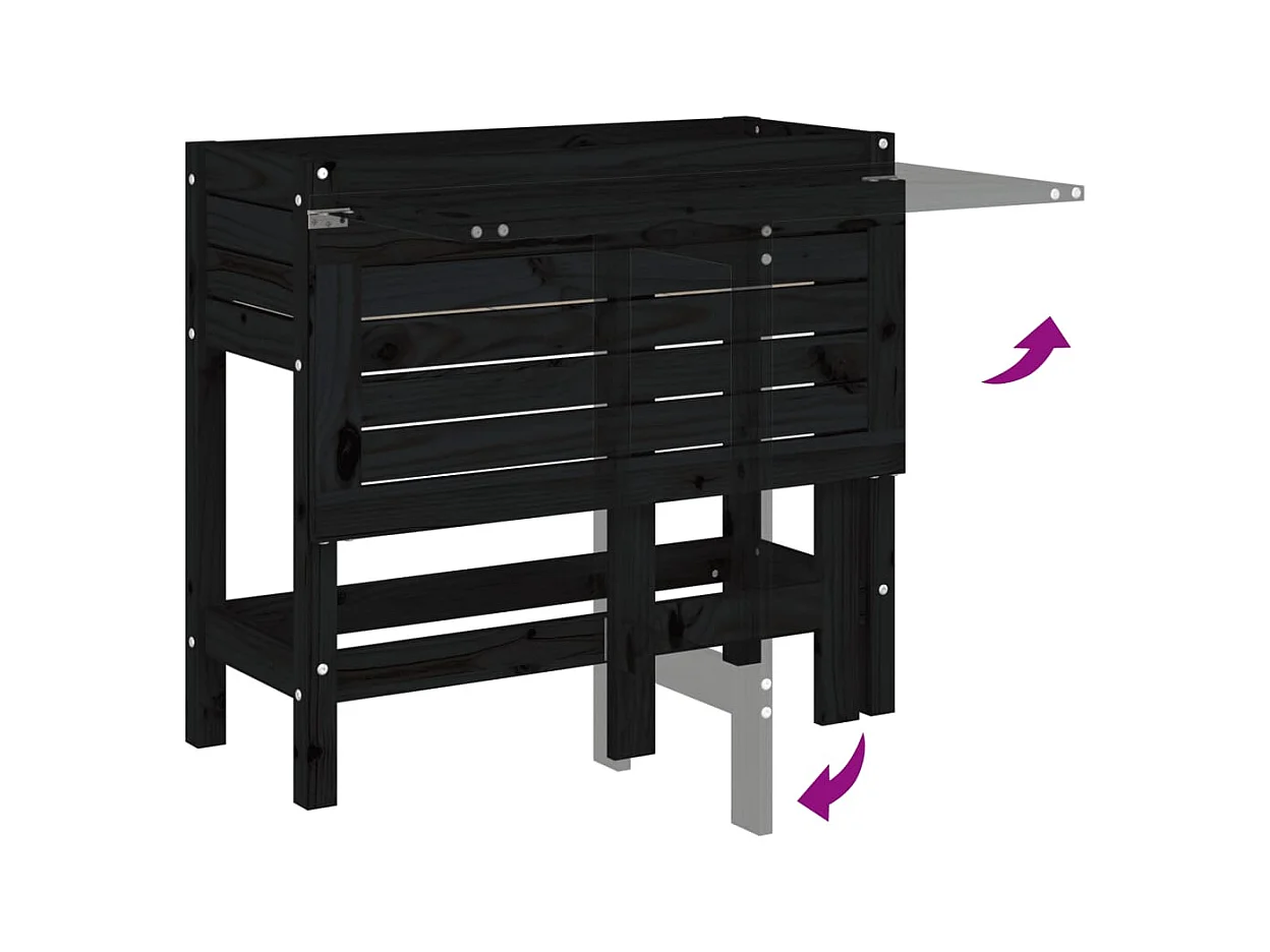 Jardinière bac lit surélevé bois marron 84 x 73 x 75 cm 02_0038583