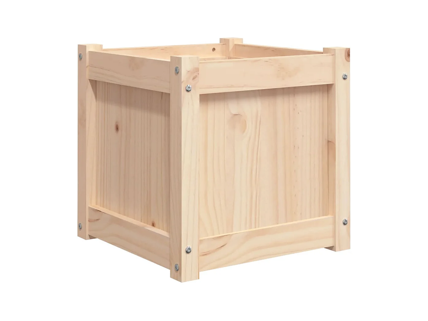Vassoio per fioriera aiuola rialzata piante fiori terrazza giardino 40 x 40 x 40 cm legno di pino massiccio marrone 02_0037555