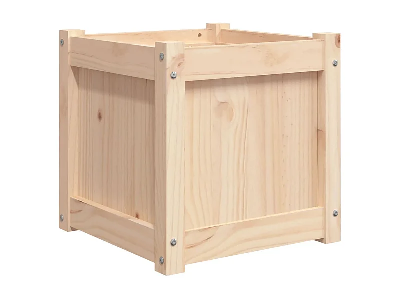 Vassoio per fioriera aiuola rialzata piante fiori terrazza giardino 40 x 40 x 40 cm legno di pino massiccio marrone 02_0037555