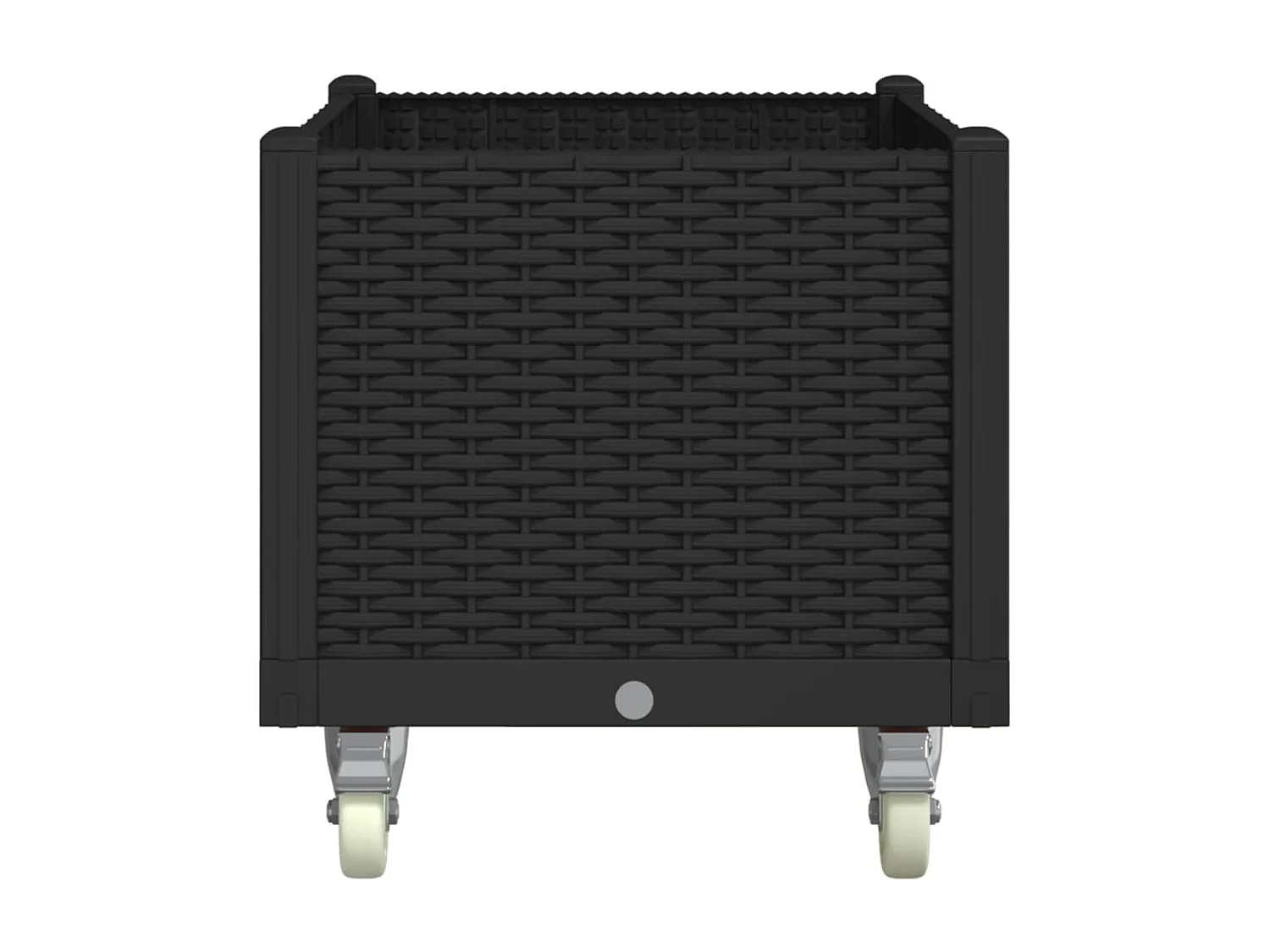 Fioriera rialzata per terrazza giardino su ruote 80 x 50 x 54 cm PP nero 02_0038842