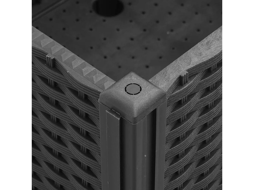 Fioriera rialzata per terrazza giardino su ruote 80 x 50 x 54 cm PP nero 02_0038842