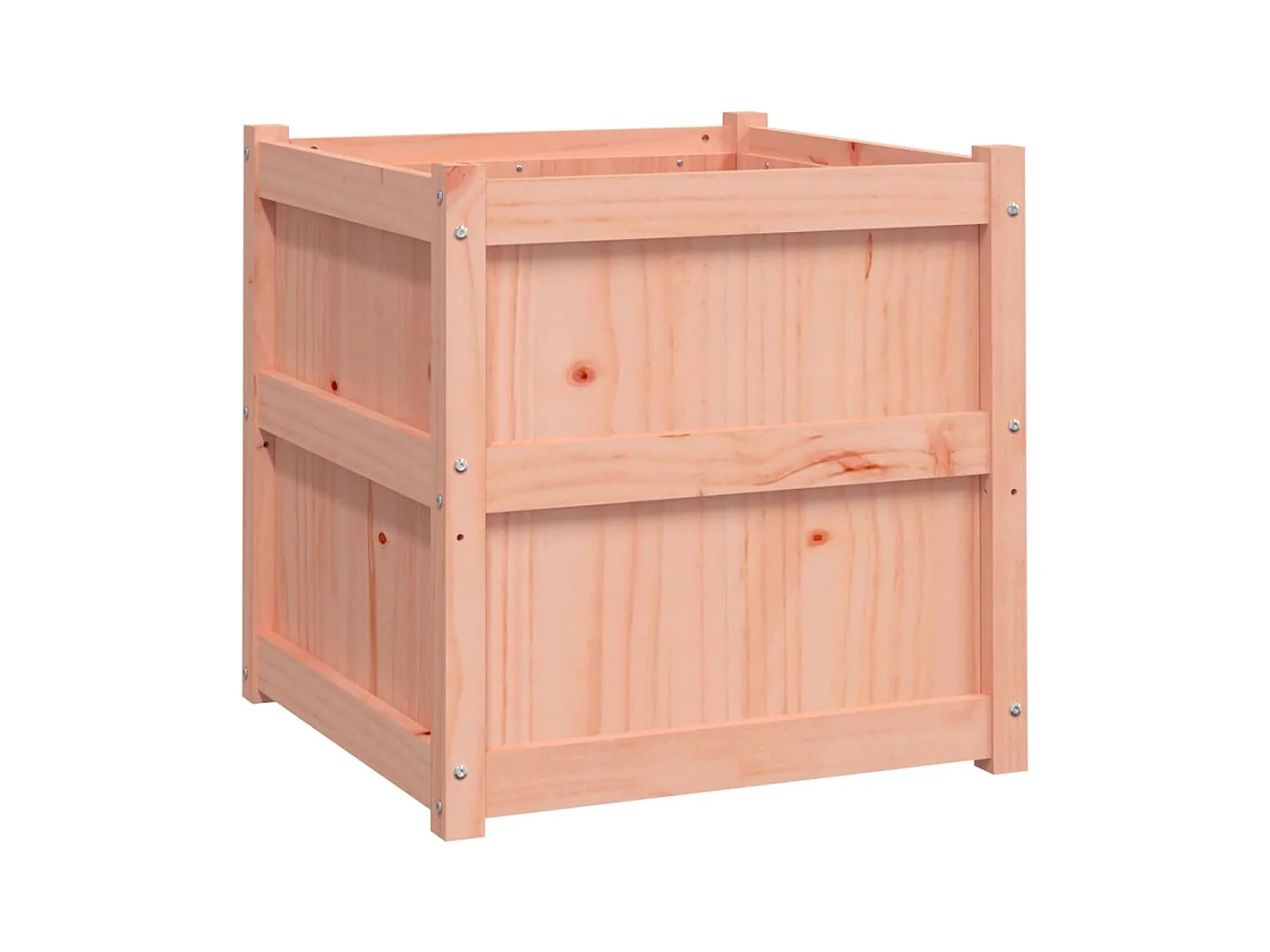 Macetero bancal elevado plantas flores terraza jardín 60 x 60 x 60 cm madera maciza douglas marrón 02_0037724