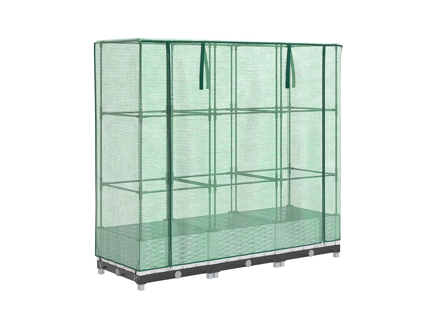 Floreira para canteiros elevados canteiros para flores terraços elevados com cobertura em rattan 120 x 40 x 123 cm branco 02_0038734