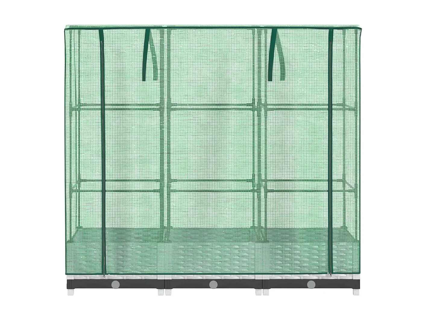 Jardinera elevada para terraza jardín elevado con cubierta de aspecto ratán 120 x 40 x 123 cm color blanco 02_0038734