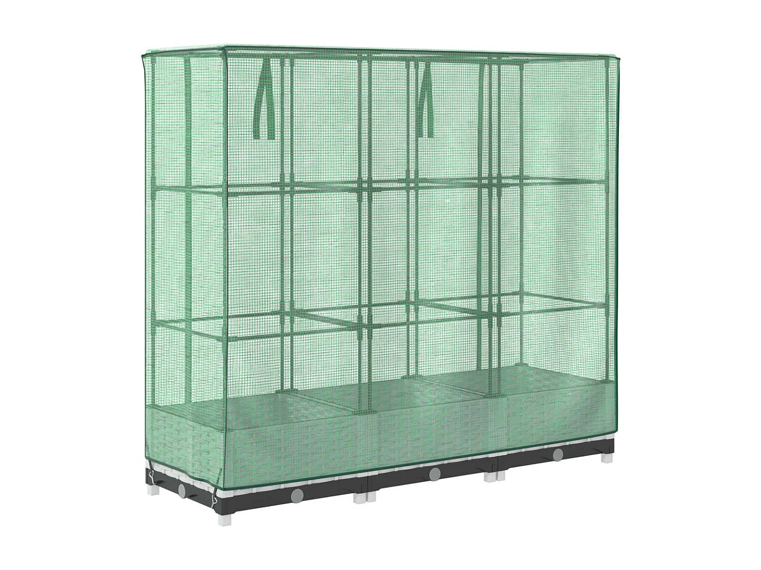 Jardinera elevada para terraza jardín elevado con cubierta de aspecto ratán 120 x 40 x 123 cm color blanco 02_0038734