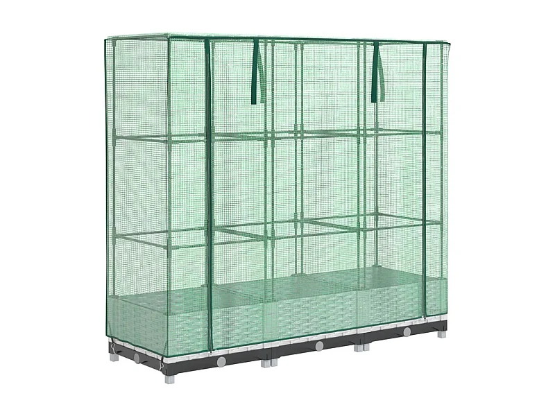 Floreira para canteiros elevados canteiros para flores terraços elevados com cobertura em rattan 120 x 40 x 123 cm branco 02_0038734