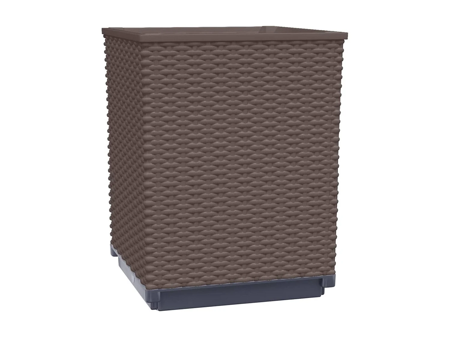 Conjunto de 2 vasos para canteiros elevados flores e terraços de jardim 30 x 30 x 37 cm polipropileno marrom 02_0038925