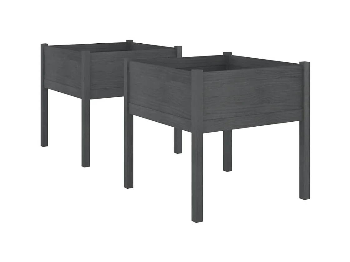 Jardinière bac lit surélevé bois marron 70 x 70 x 70 cm 02_0039004