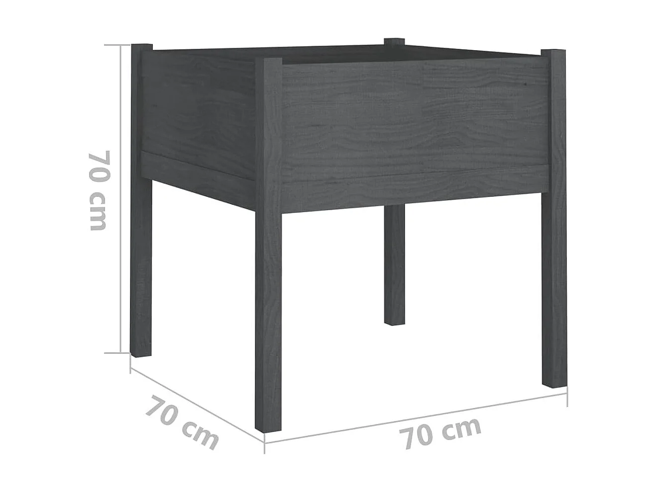 Jardinière bac lit surélevé bois marron 70 x 70 x 70 cm 02_0039004