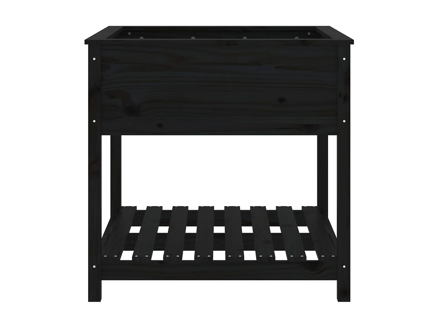 Fioriera rialzata per giardino e terrazza con ripiano 825 x 825 x 81 cm in legno massello di pino nero 02_0038411