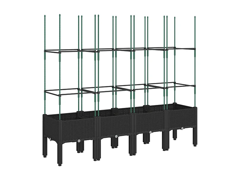 Jardinière bac lit surélevé noire 160 x 40 x 142 cm 02_0038273