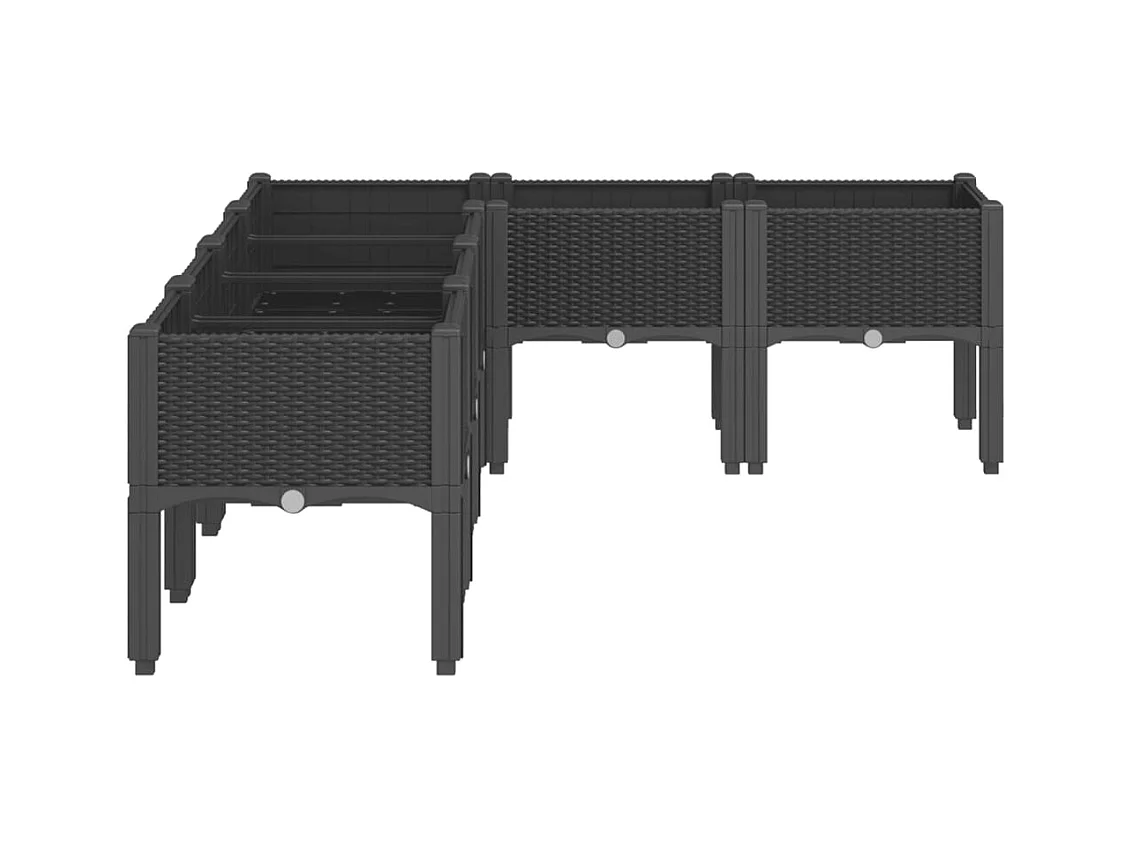 Jardinière bac lit surélevé noire 160 x 120 x 42 cm 02_0038156