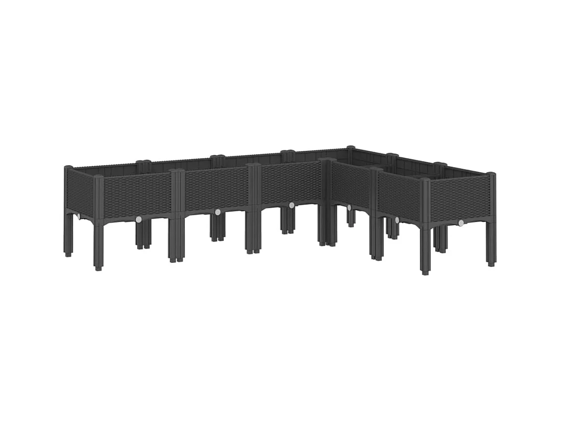 Jardinière bac lit surélevé noire 160 x 120 x 42 cm 02_0038156