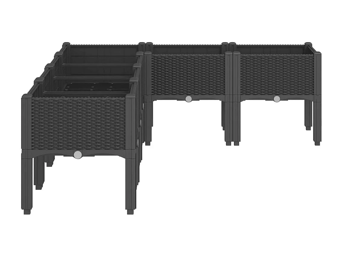 Jardinière bac lit surélevé noire 160 x 120 x 42 cm 02_0038156