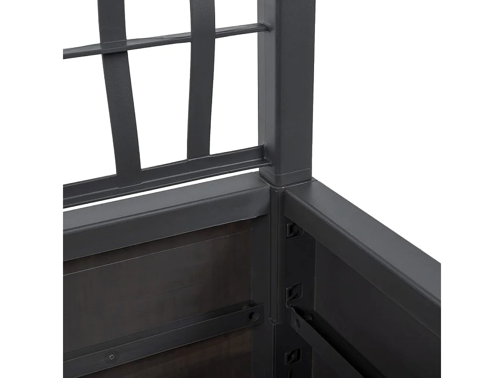 Vassoio per fioriera aiuola rialzata piante fiori terrazza giardino con traliccio scuro 80 x 36 x 140 cm PP grigio 02_0038379