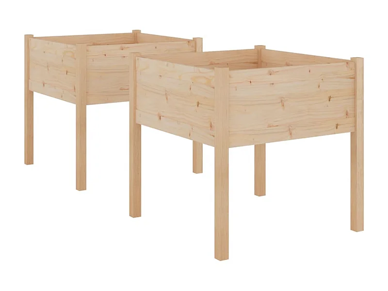 Jardinière bac lit surélevé bois marron 70 x 70 x 70 cm 02_0038904