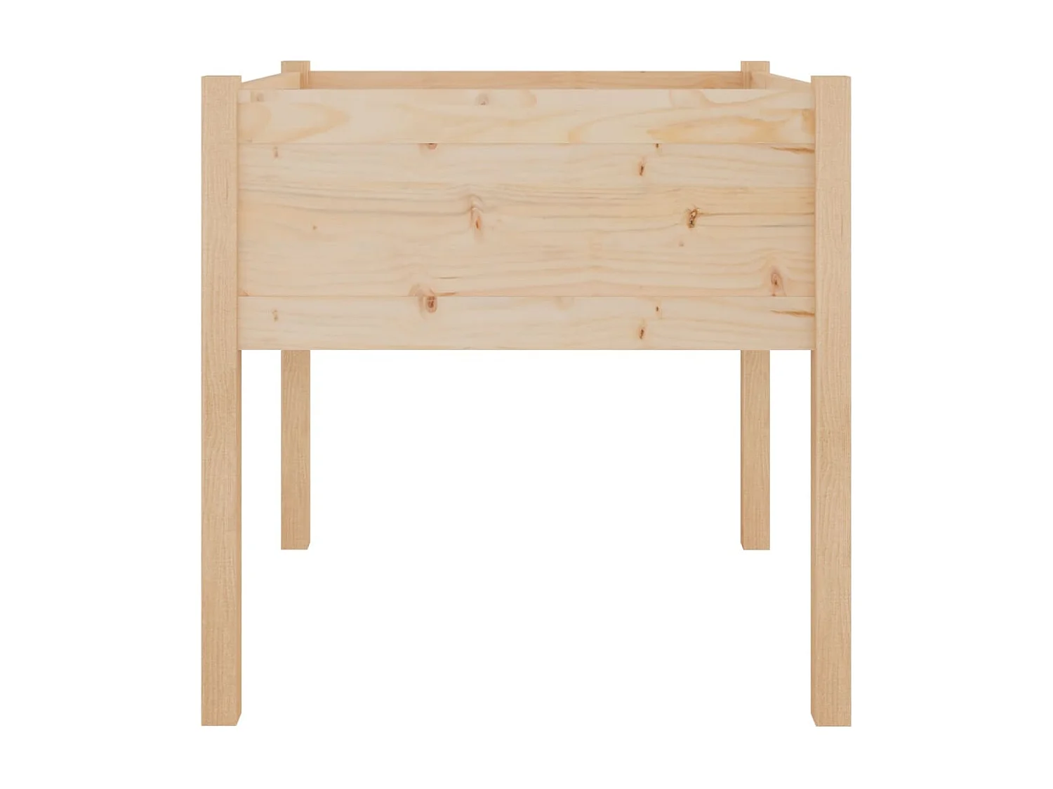 Plantador bandeja de cama elevada plantas flores jardim terraços ao ar livre conjunto de 2 70 x 70 x 70 cm madeira maciça de pinho marrom 02_0038904