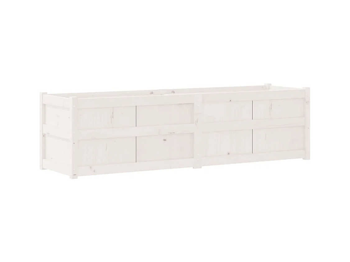 Jardinière bac lit surélevé bois blanche 180 x 50 x 50 cm 02_0037474