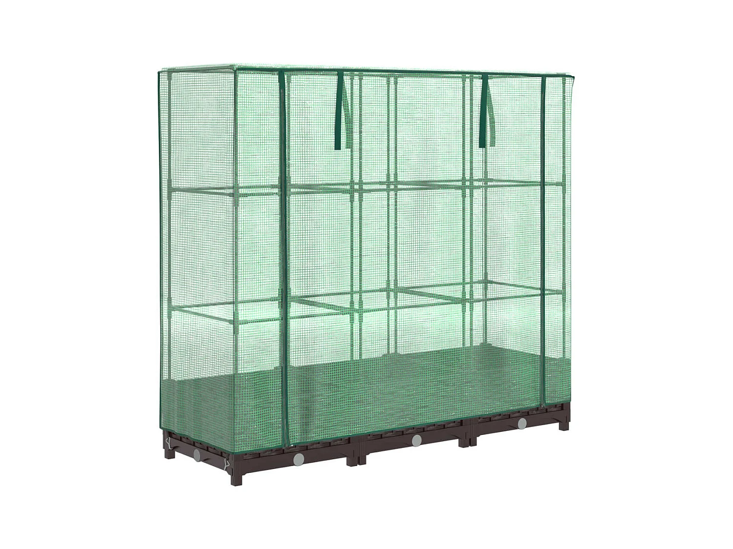 Floreira para canteiro elevado canteiro para flores terraço jardim elevado com cobertura estilo rattan 120 x 40 x 123 cm Marrom 02_0038733