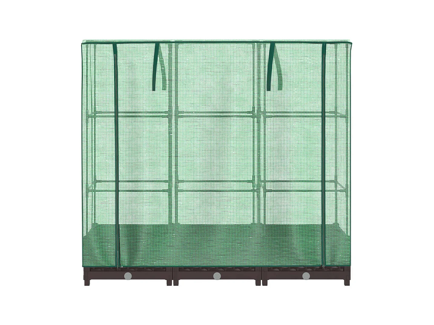 Floreira para canteiro elevado canteiro para flores terraço jardim elevado com cobertura estilo rattan 120 x 40 x 123 cm Marrom 02_0038733