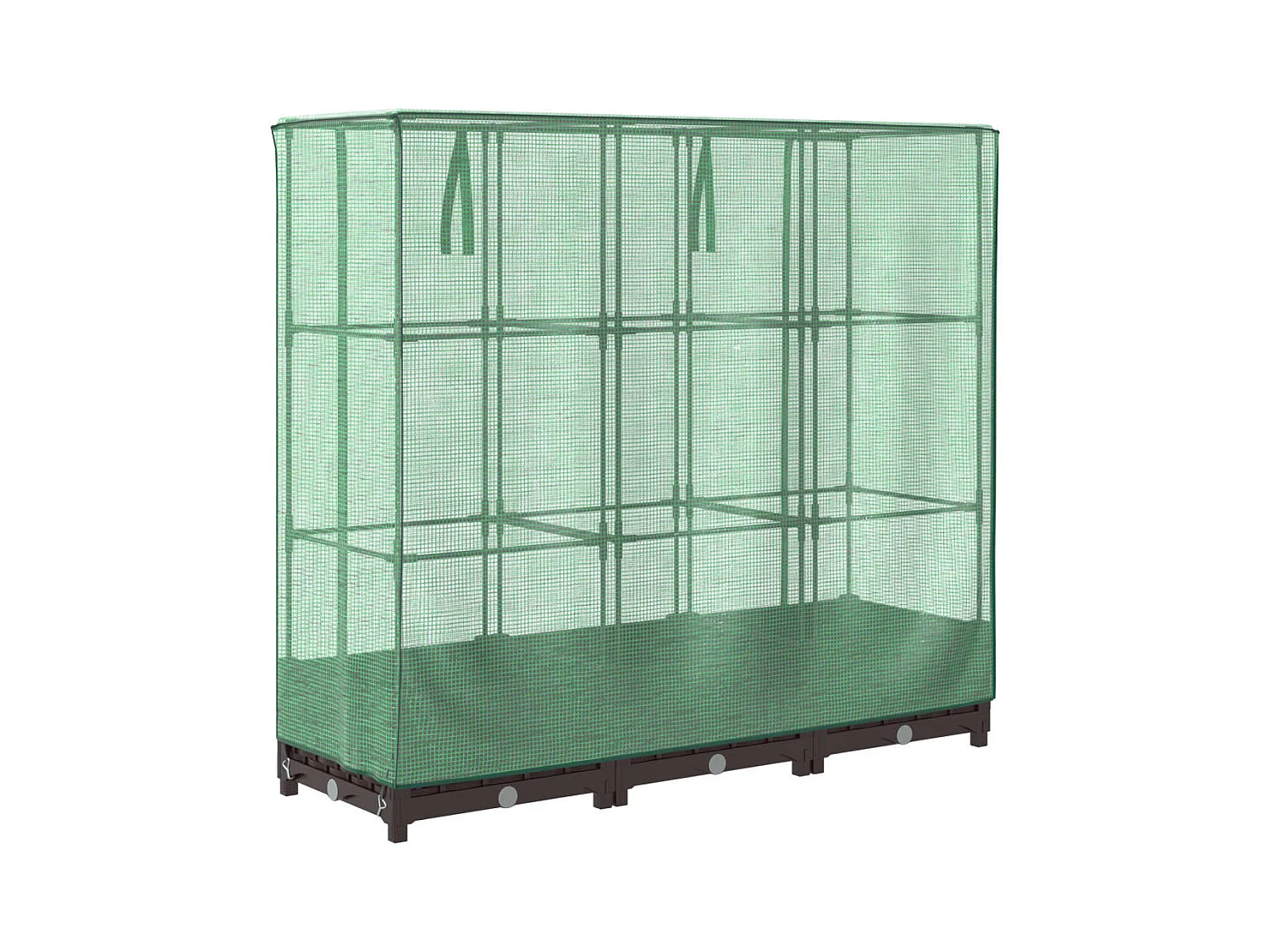 Floreira para canteiro elevado canteiro para flores terraço jardim elevado com cobertura estilo rattan 120 x 40 x 123 cm Marrom 02_0038733