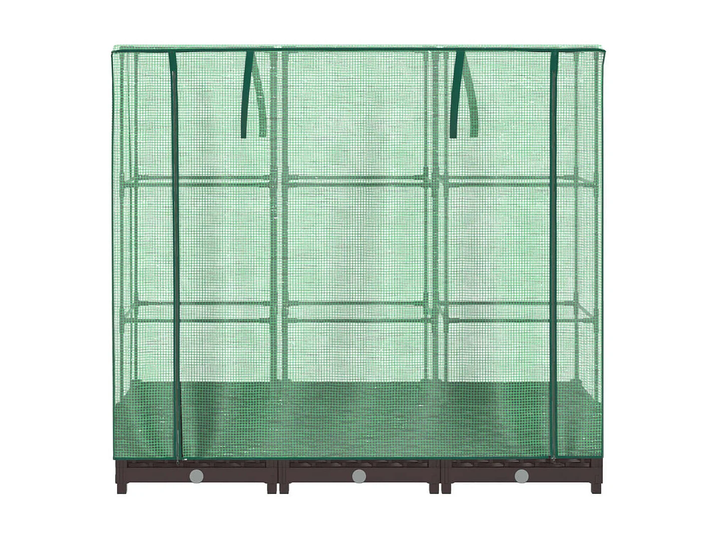 Floreira para canteiro elevado canteiro para flores terraço jardim elevado com cobertura estilo rattan 120 x 40 x 123 cm Marrom 02_0038733