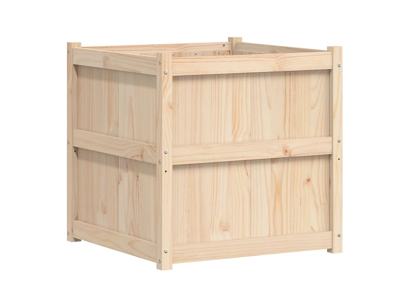 Jardinière bac lit surélevé bois marron 70 x 70 x 70 cm 02_0038561