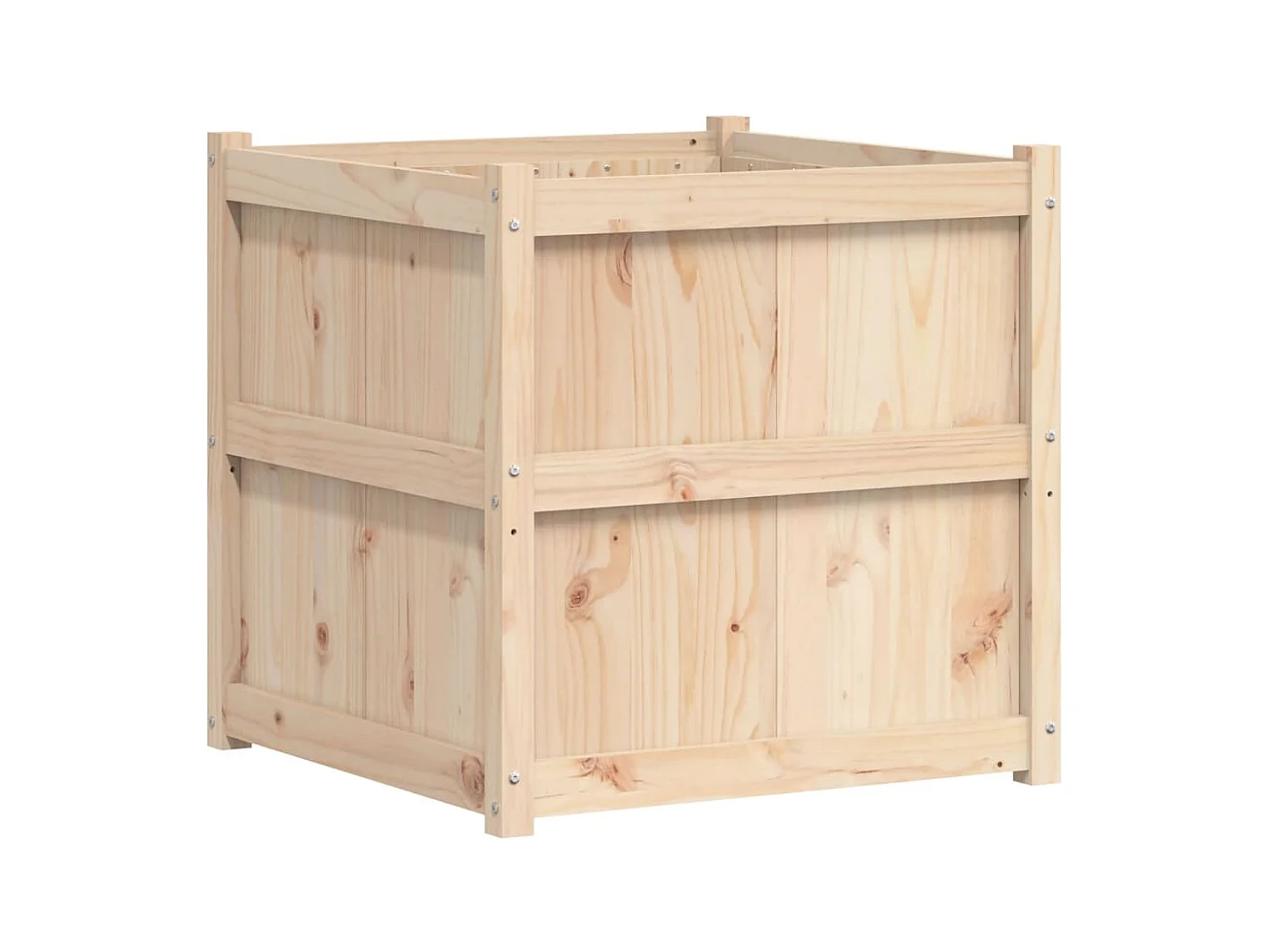 Jardinière bac lit surélevé bois marron 70 x 70 x 70 cm 02_0038561