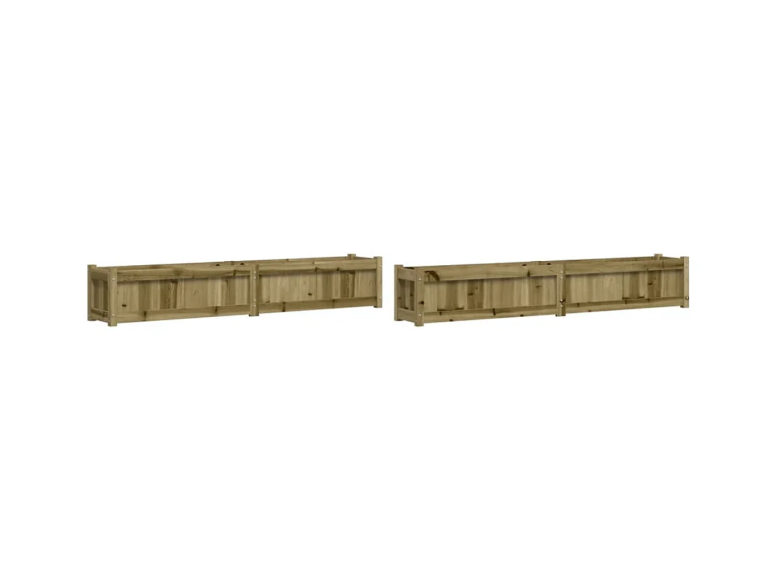 Vaso per fioriera aiuola rialzata piante fiori giardino terrazze set da 2 legno di pino impregnato marrone 02_0039028
