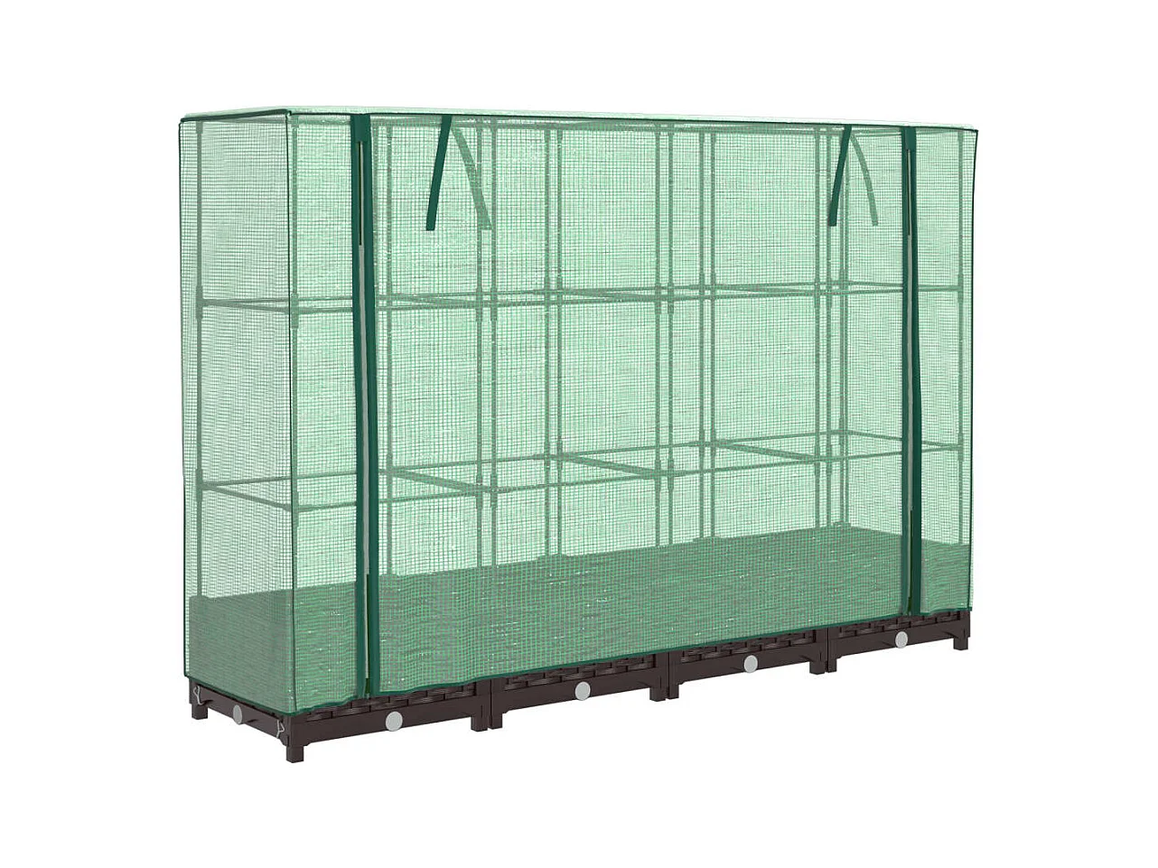 Floreira para canteiros elevados canteiros para flores terraços elevados com cobertura em rattan 160 x 40 x 123 cm Marrom 02_0038751