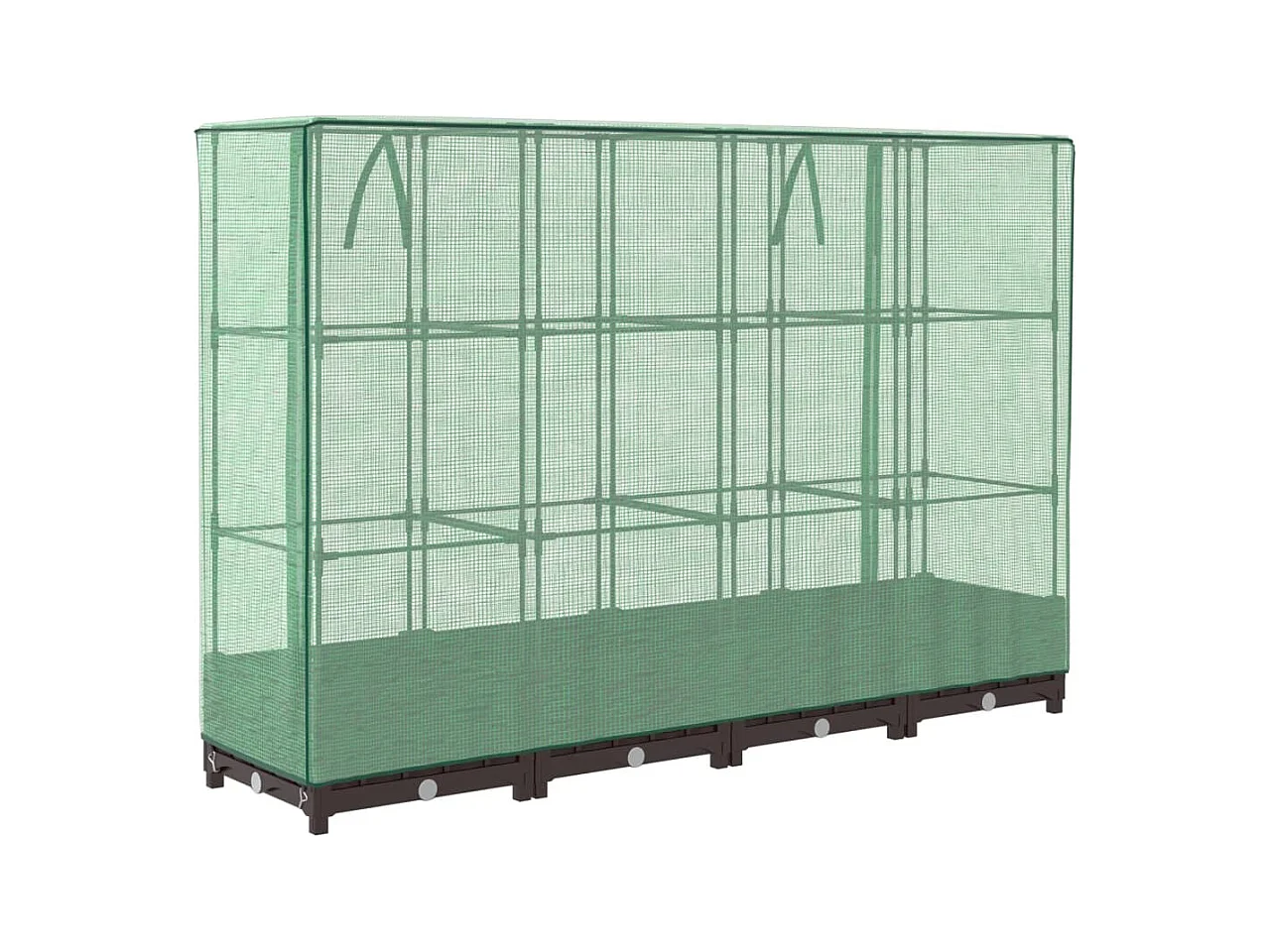 Floreira para canteiros elevados canteiros para flores terraços elevados com cobertura em rattan 160 x 40 x 123 cm Marrom 02_0038751