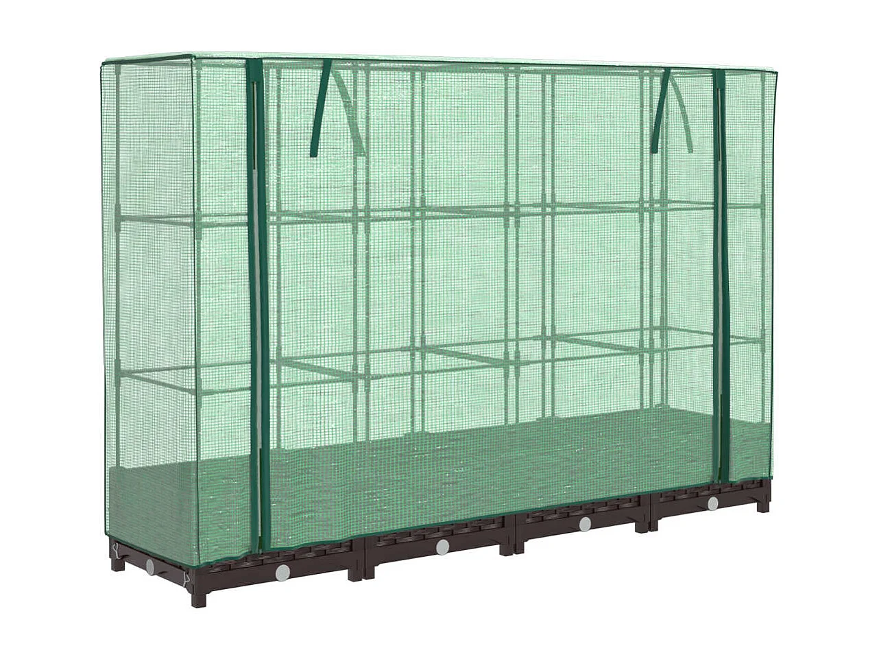Floreira para canteiros elevados canteiros para flores terraços elevados com cobertura em rattan 160 x 40 x 123 cm Marrom 02_0038751