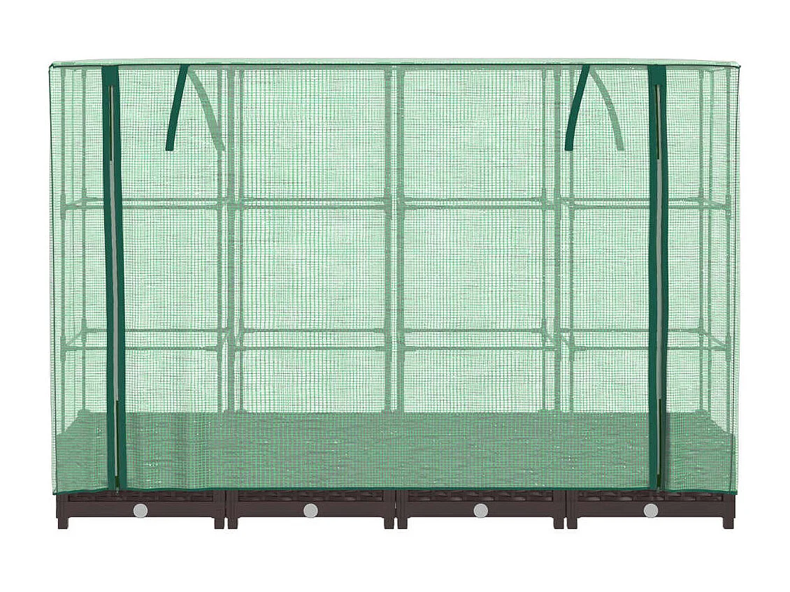 Floreira para canteiros elevados canteiros para flores terraços elevados com cobertura em rattan 160 x 40 x 123 cm Marrom 02_0038751