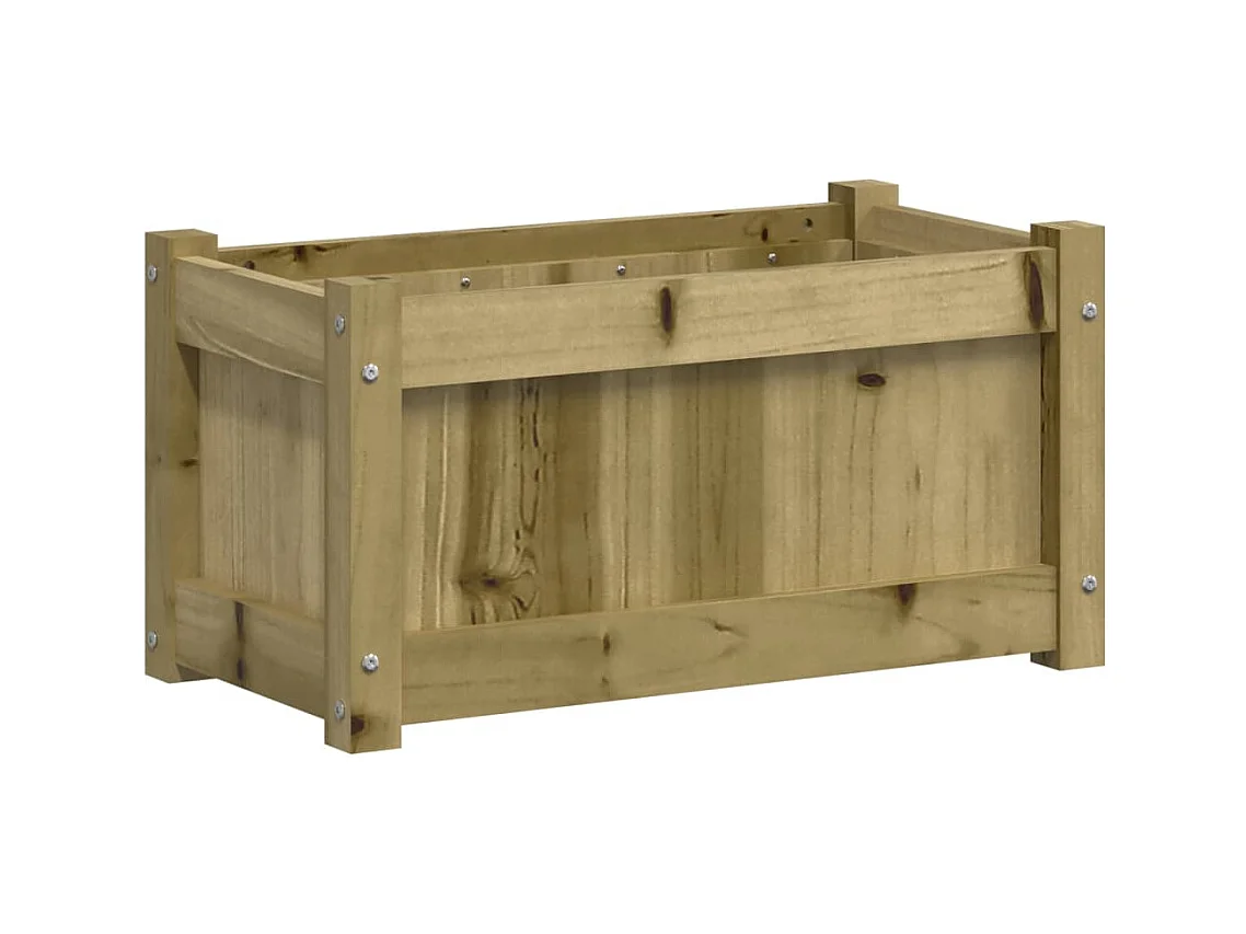 Macetero elevado bandeja plantas flores terraza jardín 60 x 31 x 31 cm madera de pino impregnada marrón 02_0037690