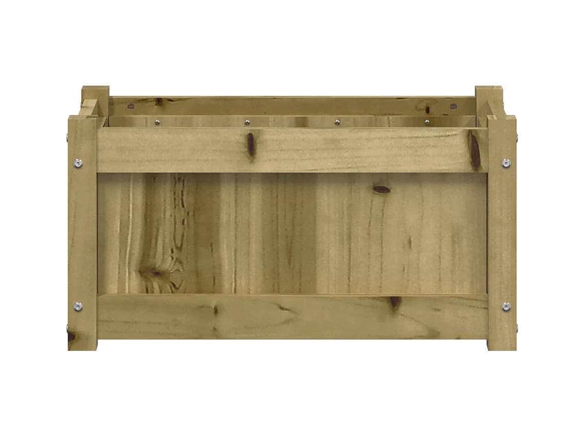 Macetero elevado bandeja plantas flores terraza jardín 60 x 31 x 31 cm madera de pino impregnada marrón 02_0037690