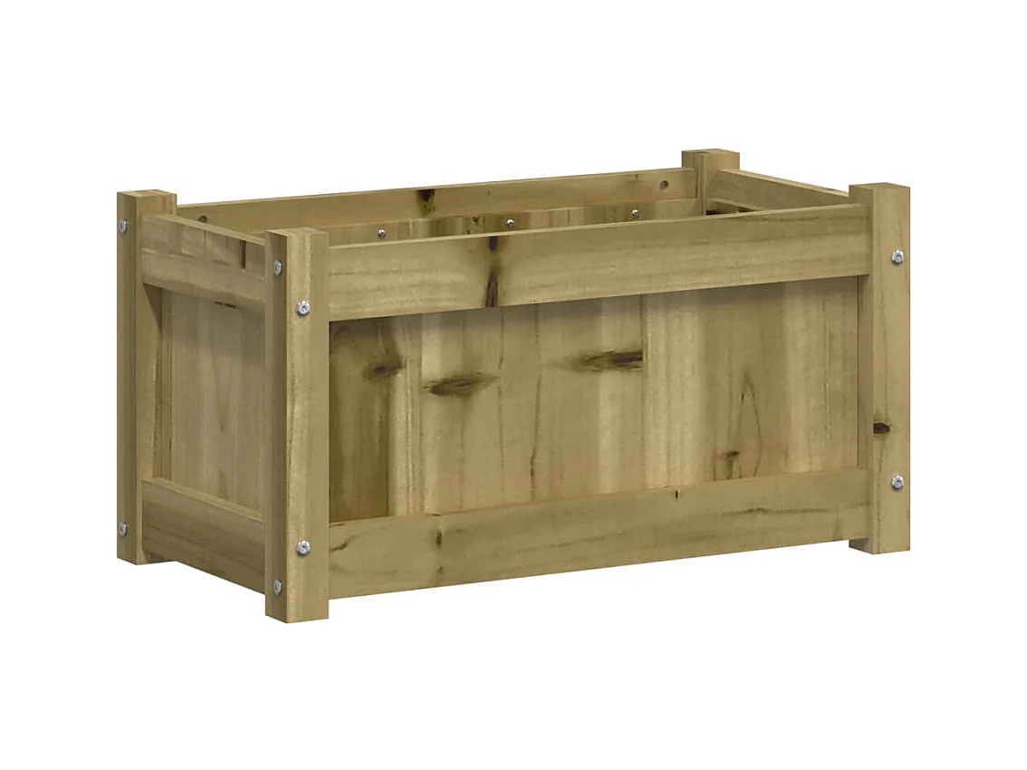 Macetero elevado bandeja plantas flores terraza jardín 60 x 31 x 31 cm madera de pino impregnada marrón 02_0037690