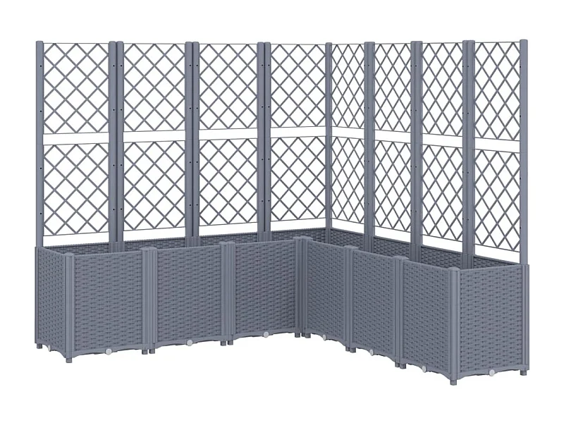 Jardinière bac lit surélevé grise 160 x 160 x 140 cm 02_0038259