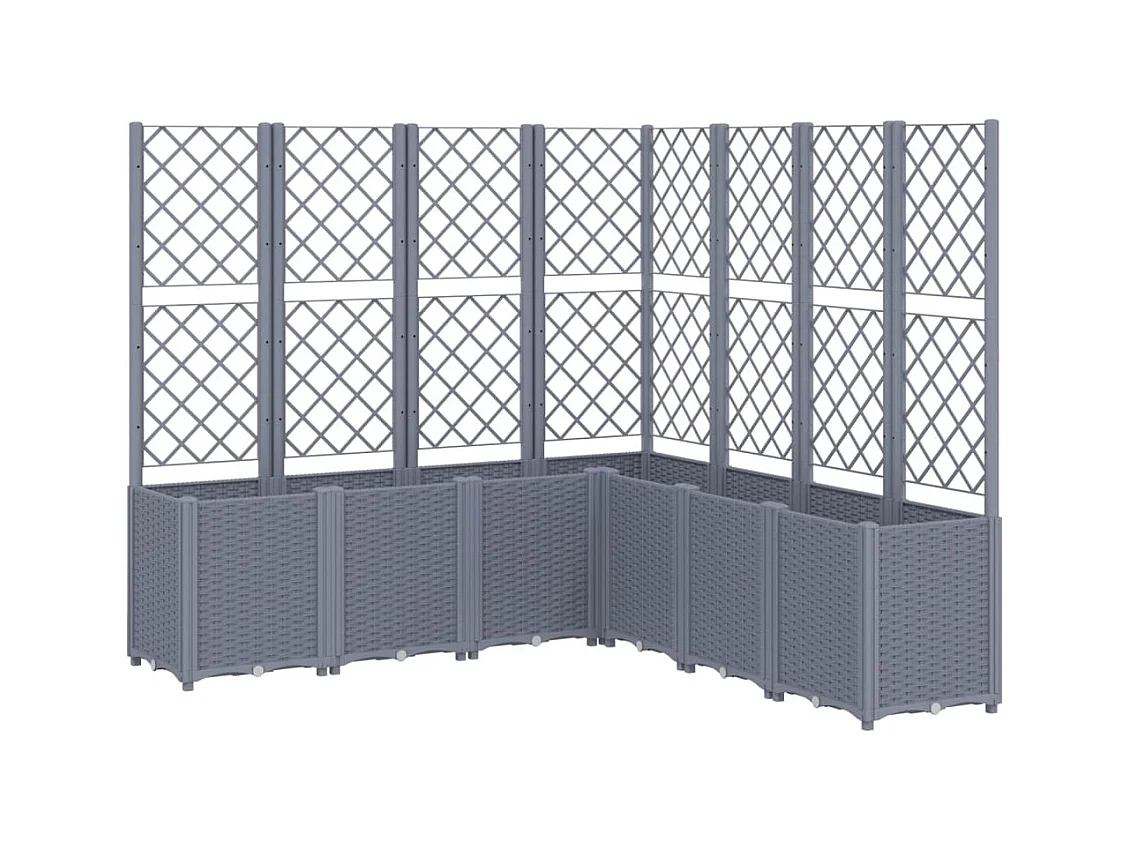 Jardinière bac lit surélevé grise 160 x 160 x 140 cm 02_0038259