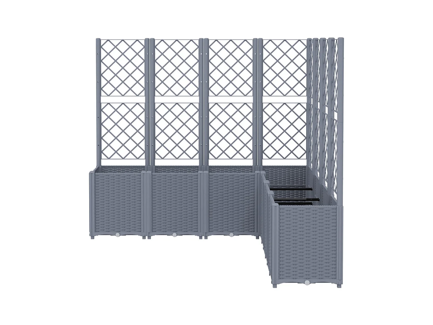 Jardinière bac lit surélevé grise 160 x 160 x 140 cm 02_0038259