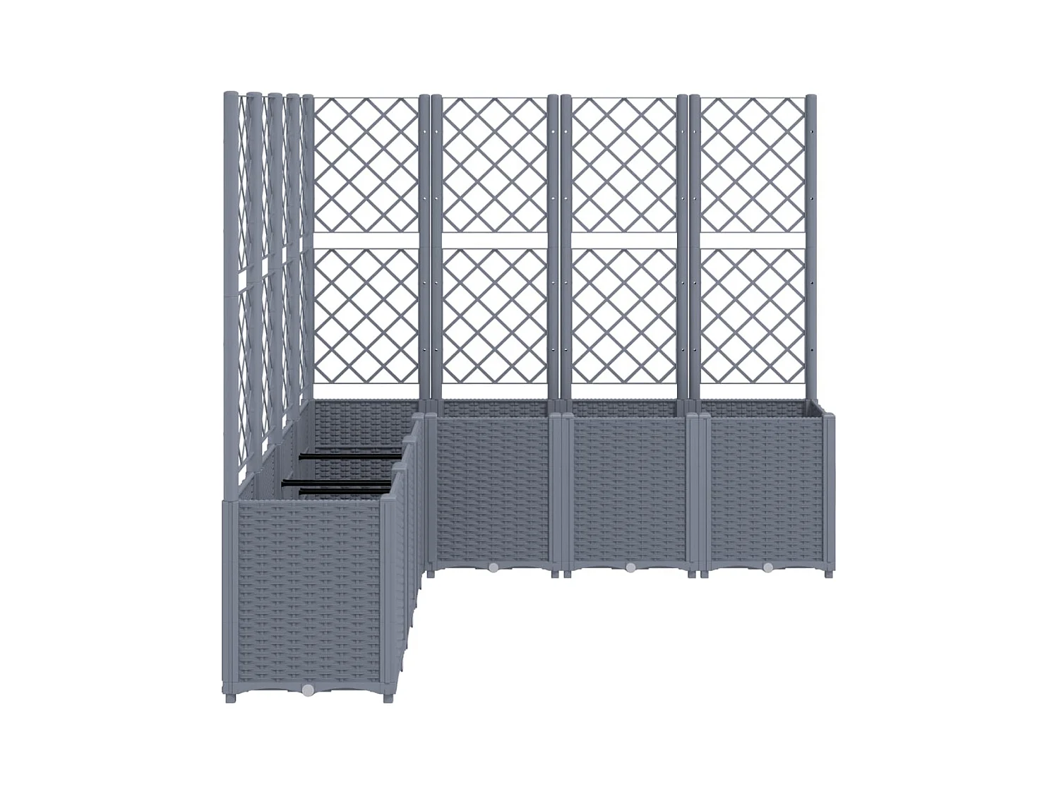 Jardinière bac lit surélevé grise 160 x 160 x 140 cm 02_0038259