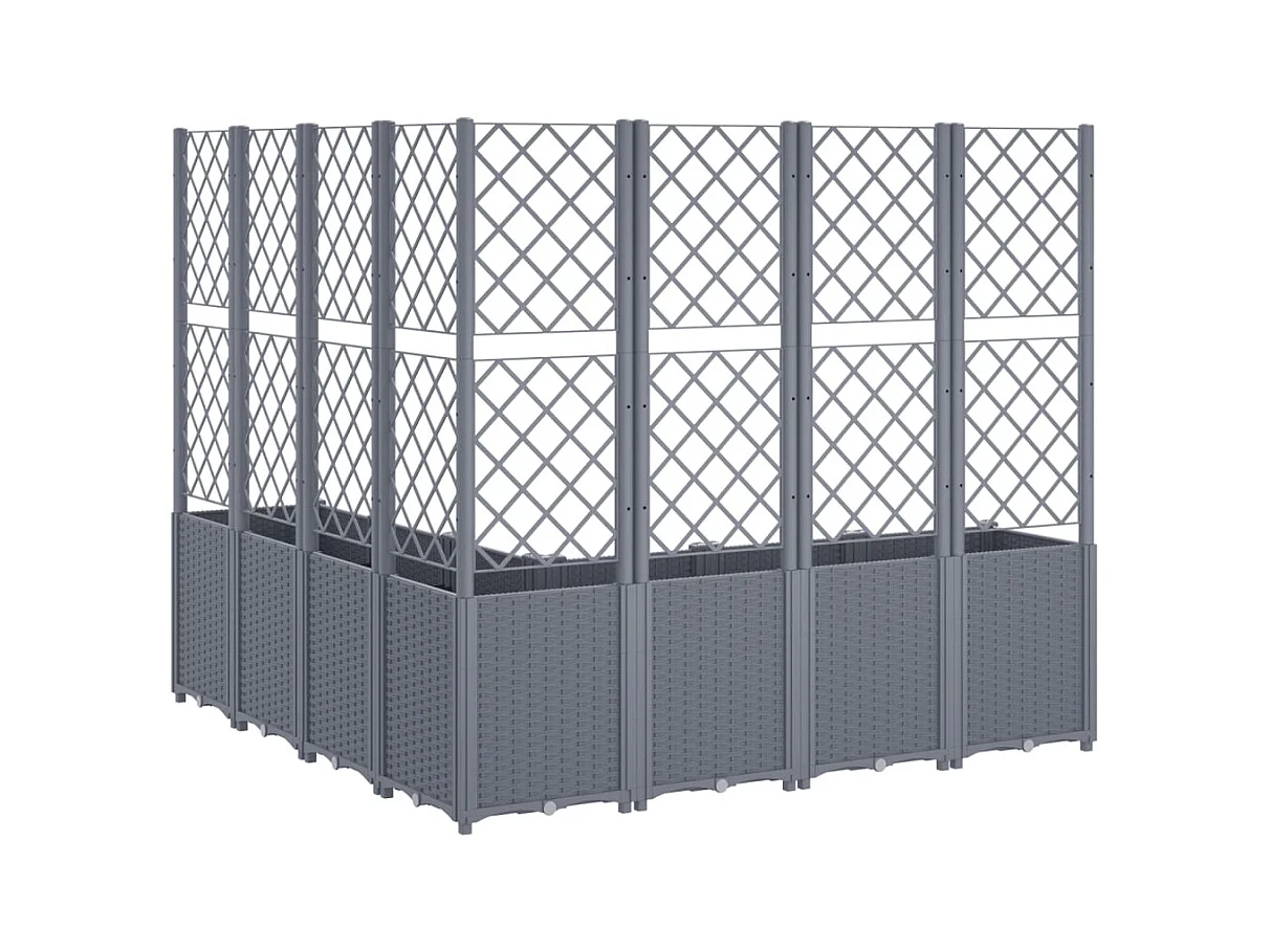 Jardinière bac lit surélevé grise 160 x 160 x 140 cm 02_0038259