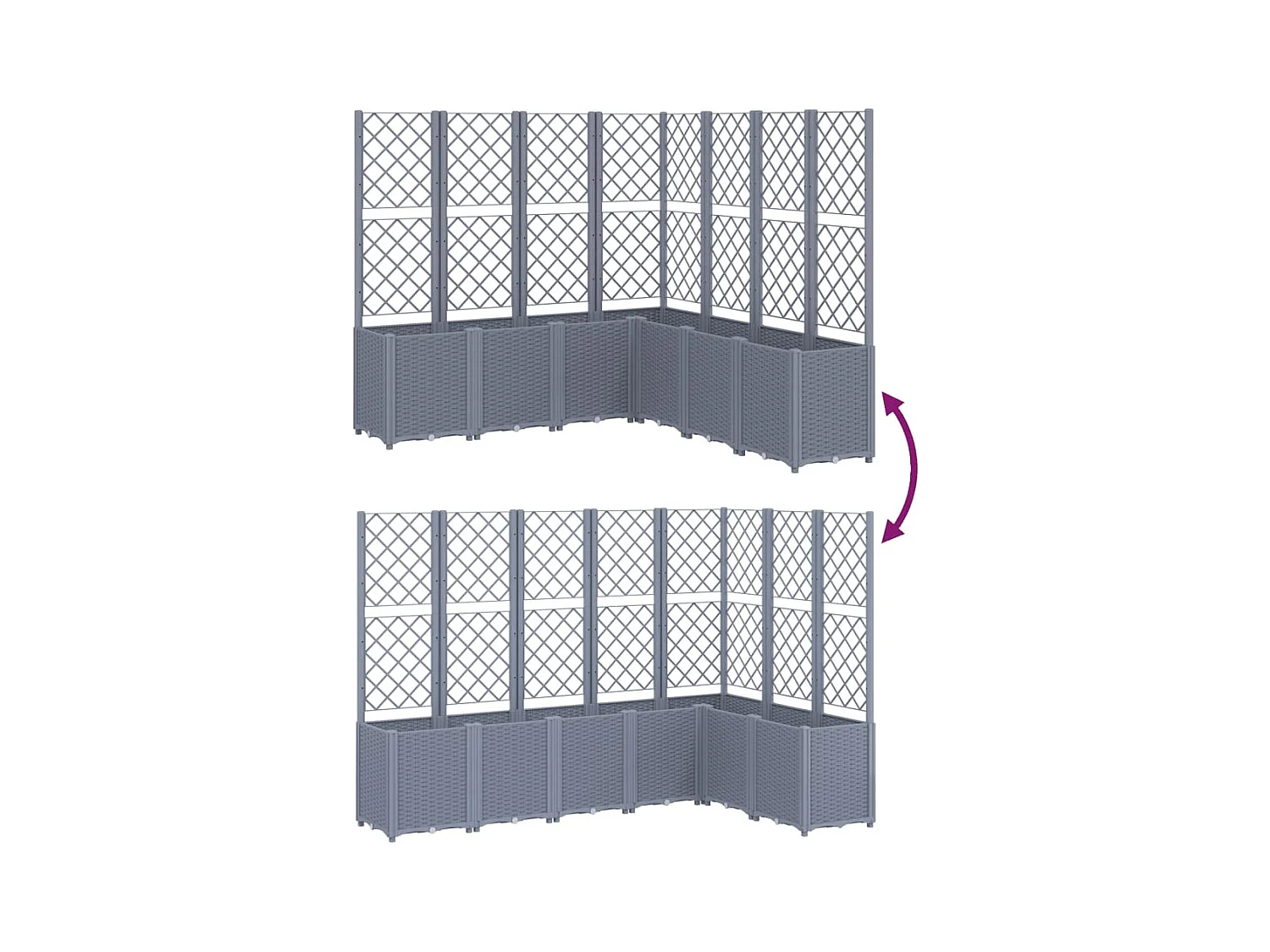 Jardinière bac lit surélevé grise 160 x 160 x 140 cm 02_0038259