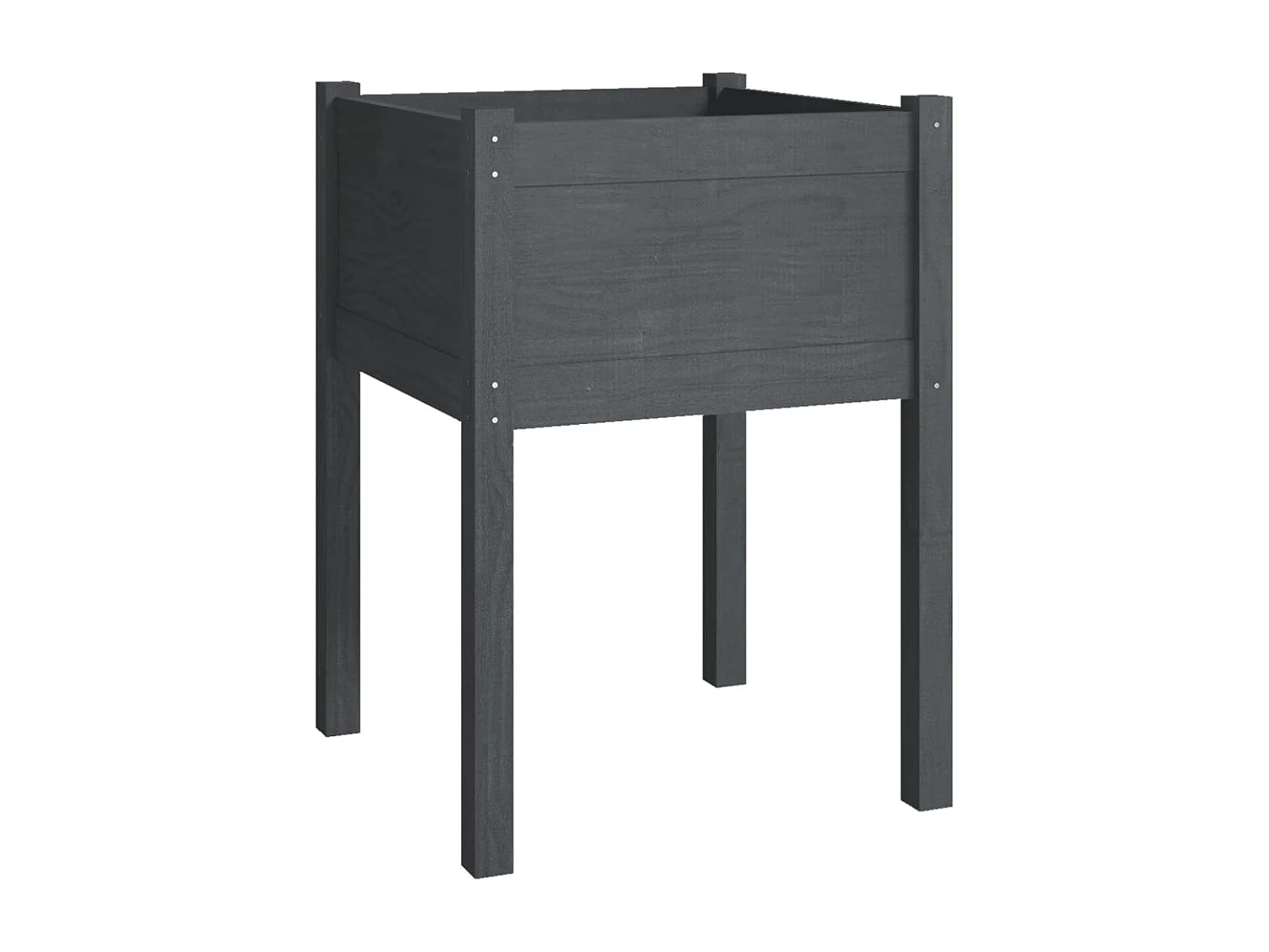 Bandeja para plantas canteiro elevado plantas flores terraço jardim 50 x 50 x 70 cm madeira maciça de pinho cinza 02_0037673